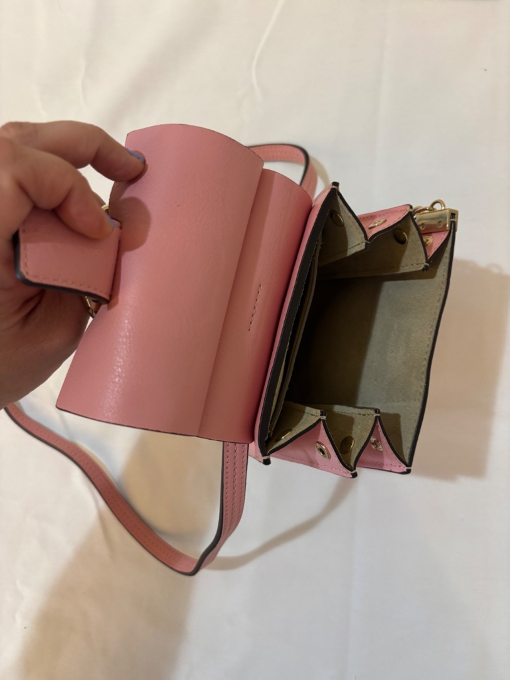 Chloe Suede Calfskin Mini Faye Bracelet Bag Pink Pre-Owned - Picture 8 of 14
